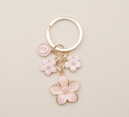 Letter Cherry Blossom Keychain
