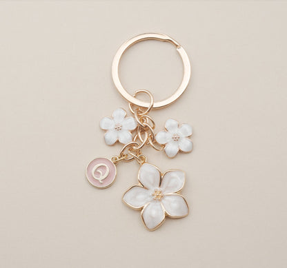 Letter Cherry Blossom Keychain